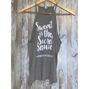 Women's Beachbody Sweat is the Secret Sauce Graphic Gray T-Shirt Coach Tank